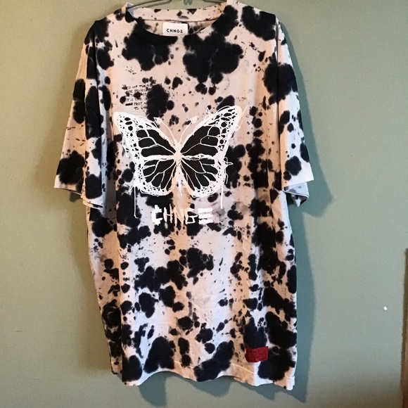 CHNGE Other - CHNGE Tie-dye Butterfly 🦋 Logo T-shirt Dress Size L